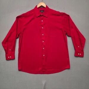 Valerio Garati Men's‎ Red Sateen Long Sleeve Dress Shirt Size 17-17.5-34/35